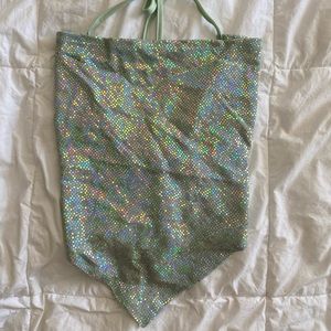 Cowl Neck Backless Shimmery Halter Top